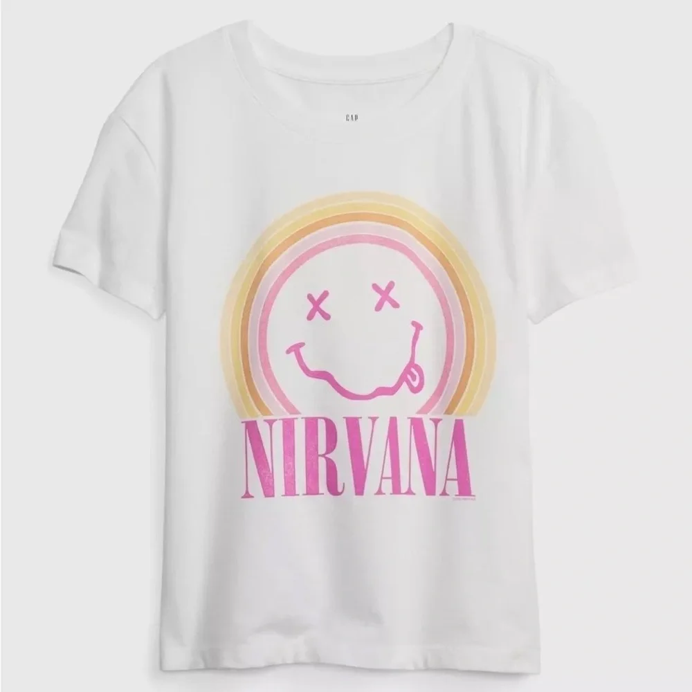 NWT Gap Kids Nirvana Graphic Band Tee Shirt XS 4 5